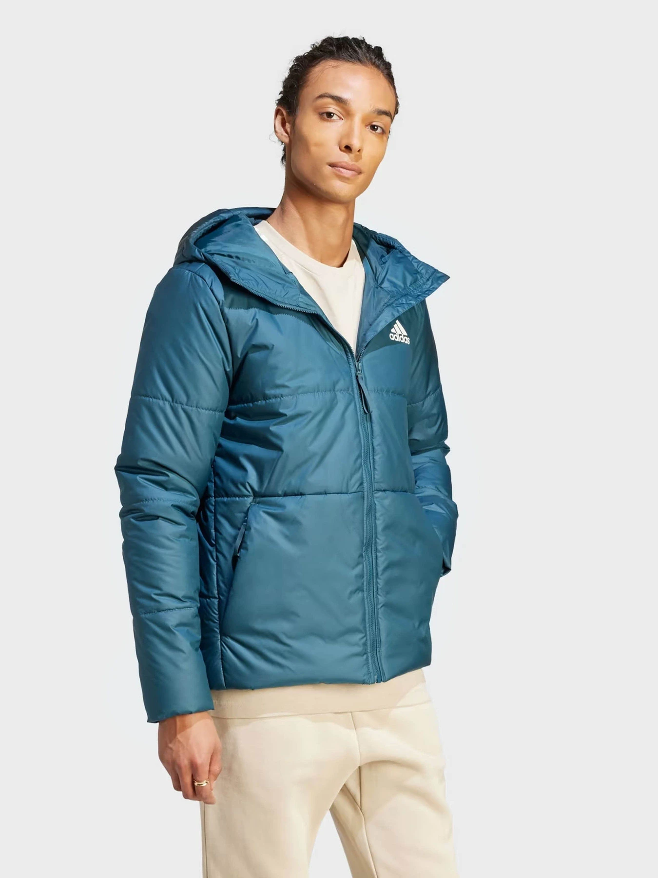 Куртки и дубленки Adidas BSC 3-Stripes Hooded Insulated модель IK0512 Куртки и дубленки Adidas BSC 3-Stripes Hooded Insulated модель IK0512 Фото