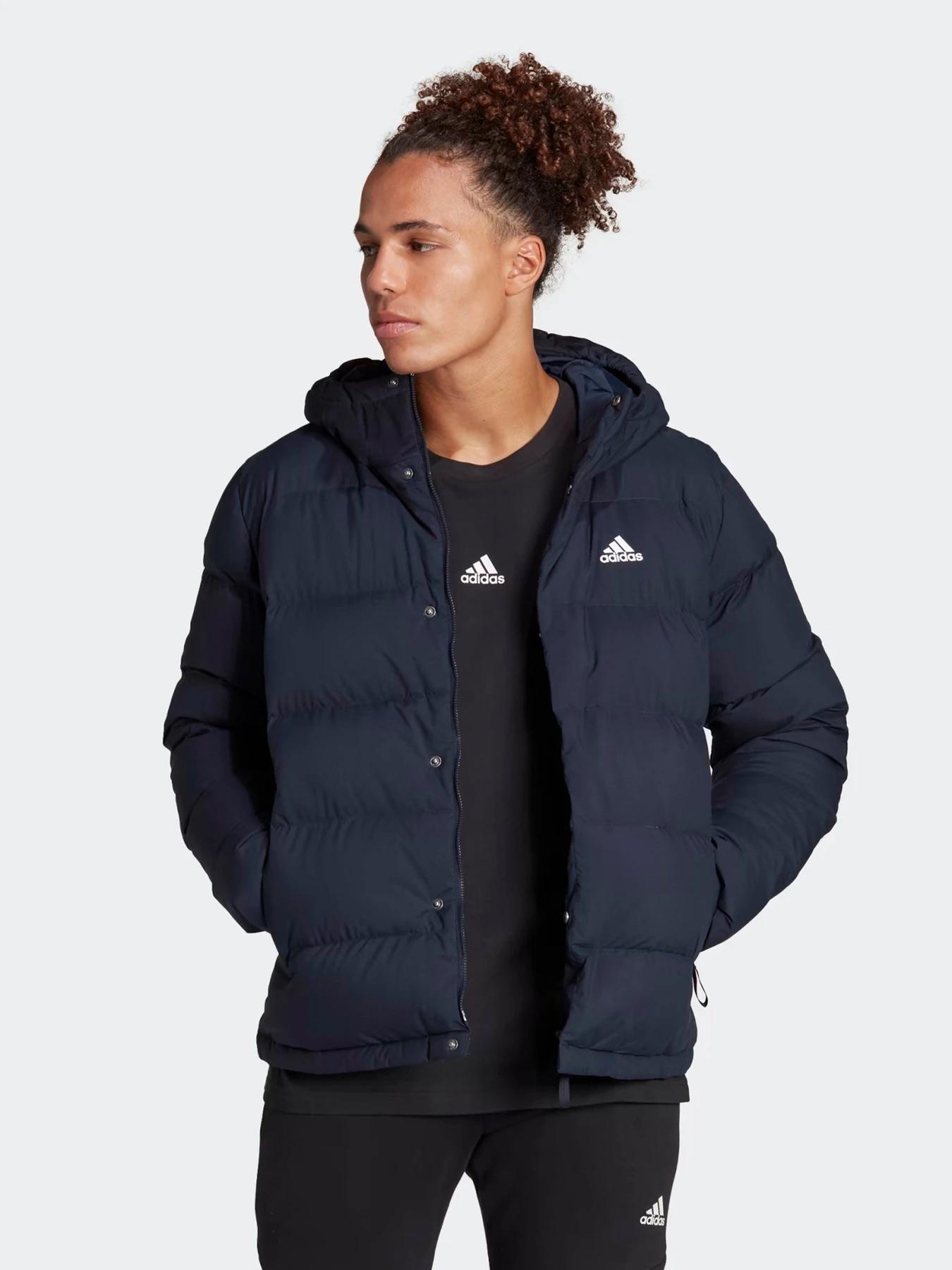 Куртки и дубленки Adidas Helionic Hooded Down модель HG8750 Фото