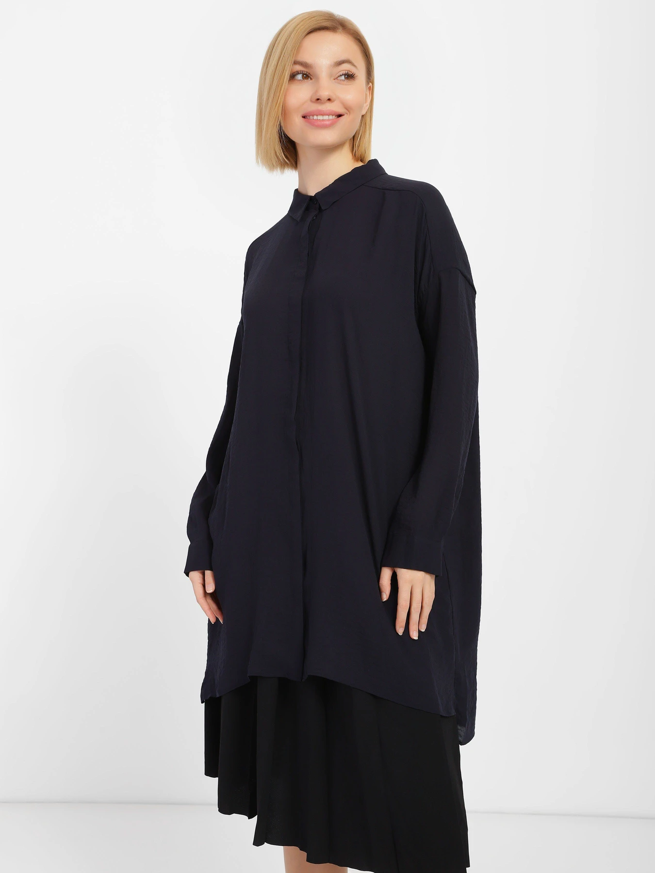 Сорочки COS модель 0255478_т.синій Сорочки COS модель 0255478_т.синій Фото
