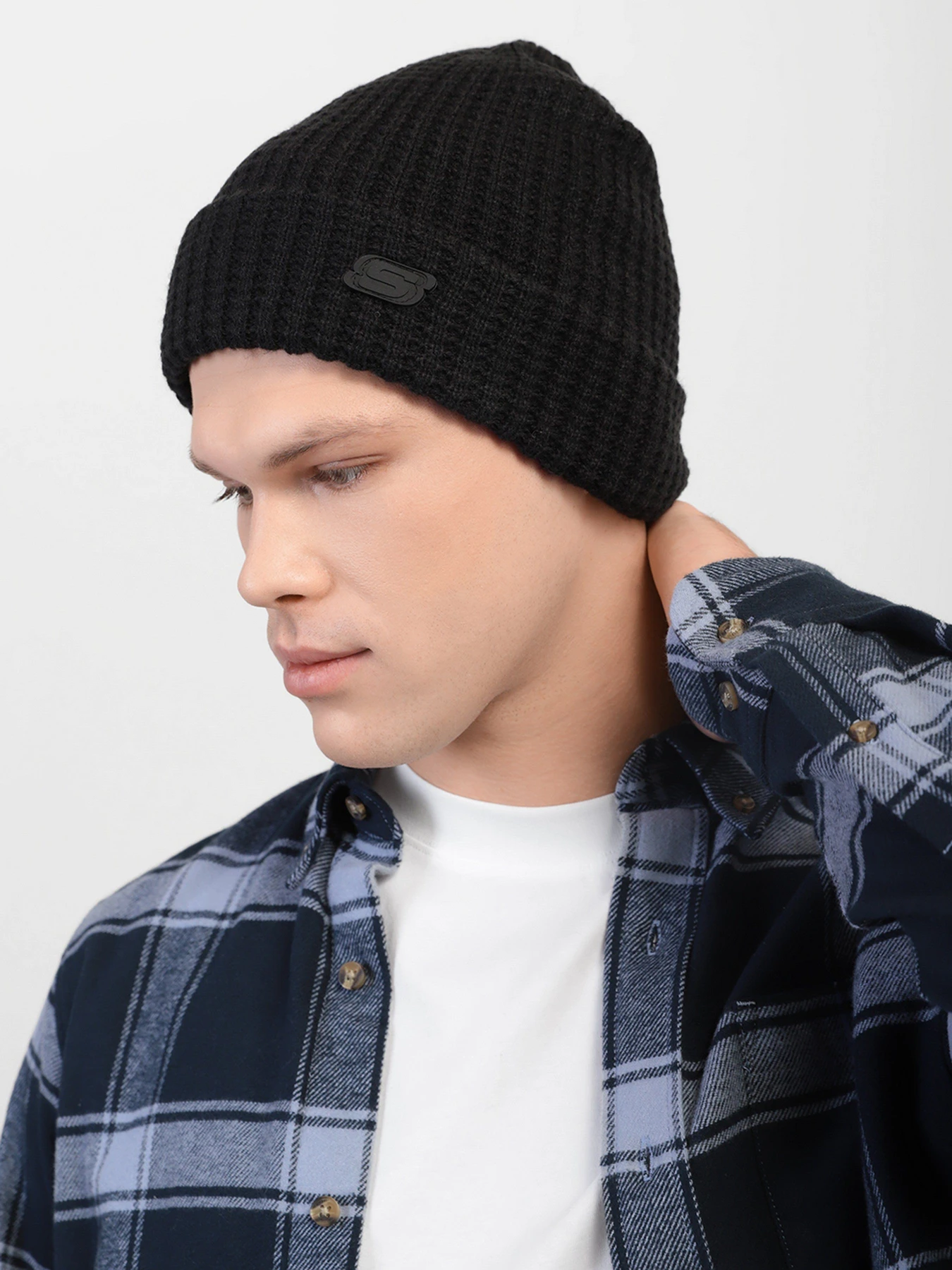 Шапки та кепки Skechers Waffle Knit Beanie Hat модель SMK1015BLK Шапки та кепки Skechers Waffle Knit Beanie Hat модель SMK1015BLK Фото