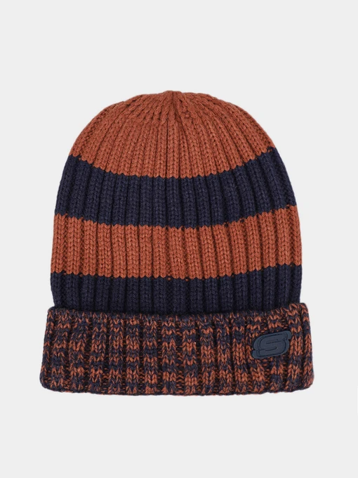 Шапки та кепки Skechers Marled Stripe Beanie Hat модель SMK1011BRN Фото