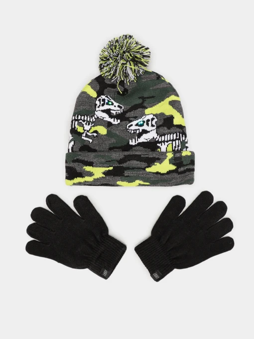 Шапки та кепки Skechers Dino Lightup Hat and Gloves Set модель SBK6047MUL Фото
