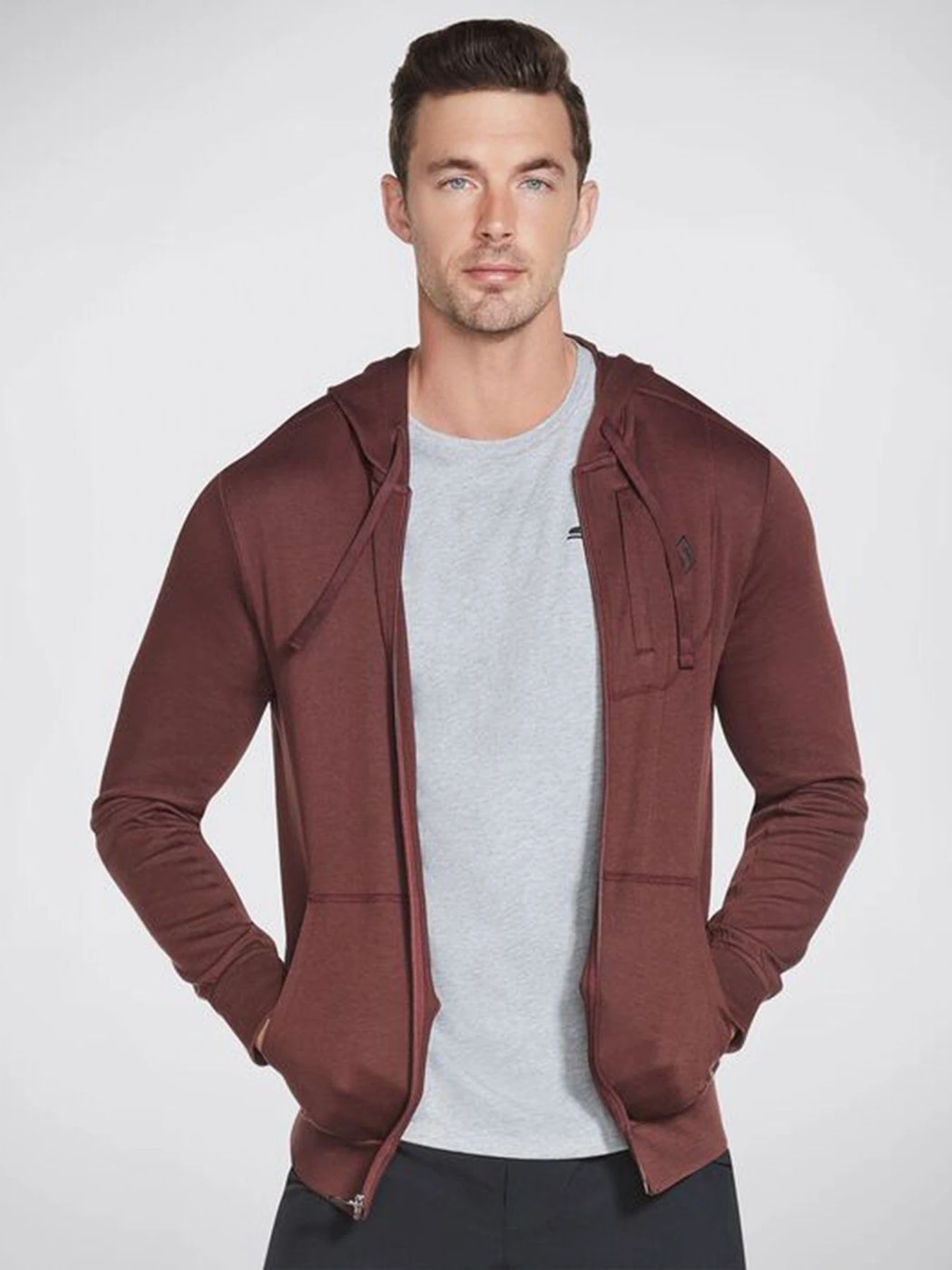 Худи и свитшоты Skechers Apparel GOknit Pique Full Zip модель M3JA154 DKBR Фото