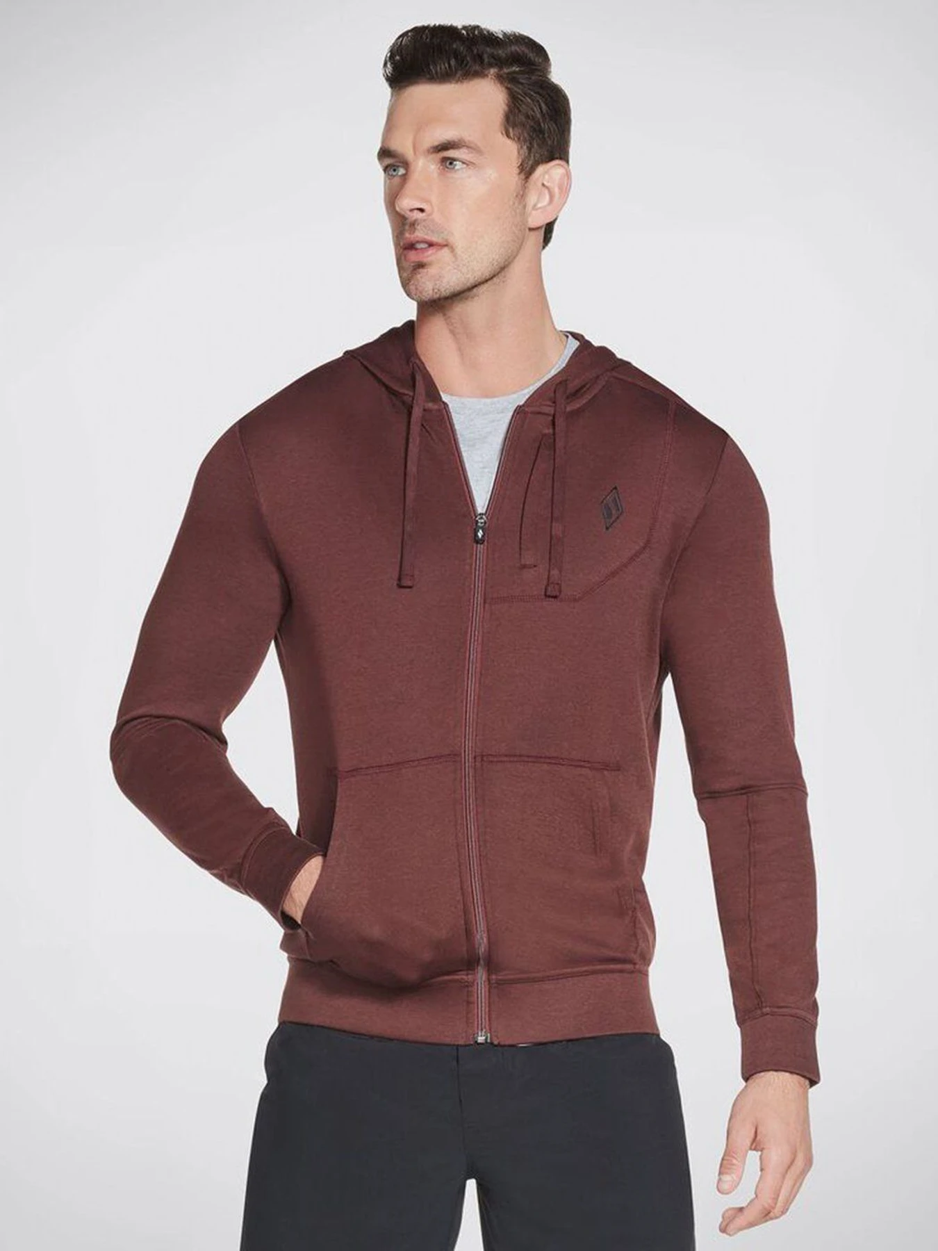Худи и свитшоты Skechers Apparel GOknit Pique Full Zip модель M3JA154 DKBR Фото