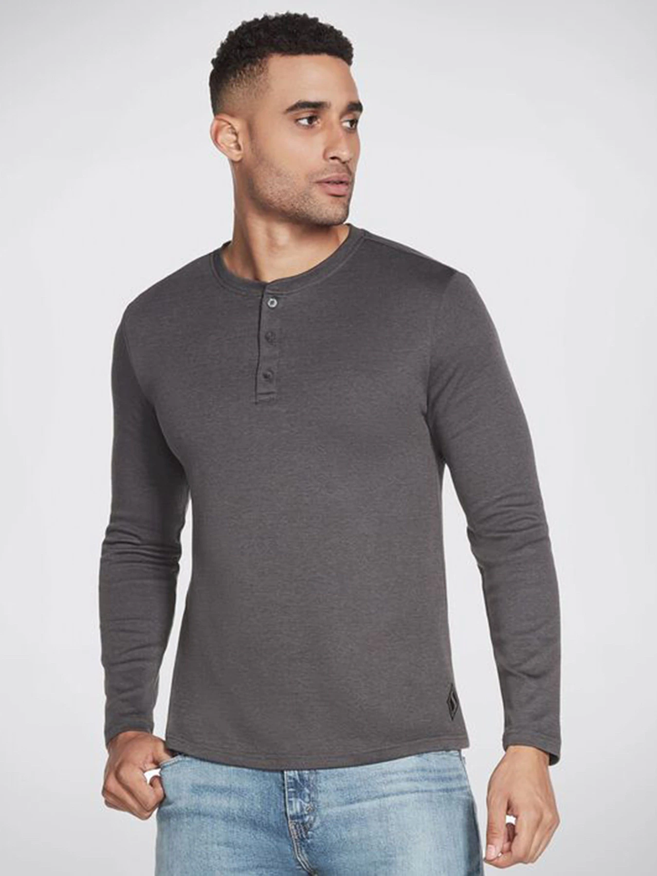 Худи и свитшоты Skechers Apparel GOknit Pique Henley модель M3LT159 CHAR Фото
