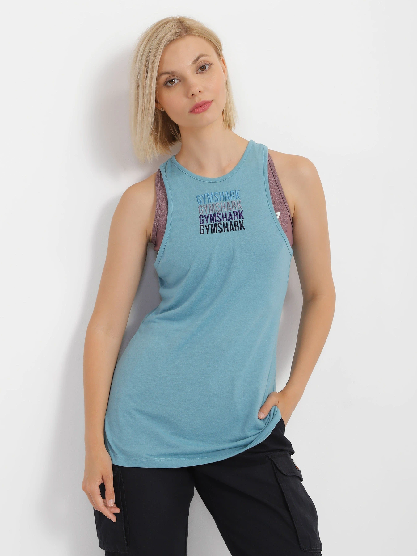 Футболки и поло Gymshark модель GLVT1861_с.синій Футболки и поло Gymshark модель GLVT1861_с.синій Фото