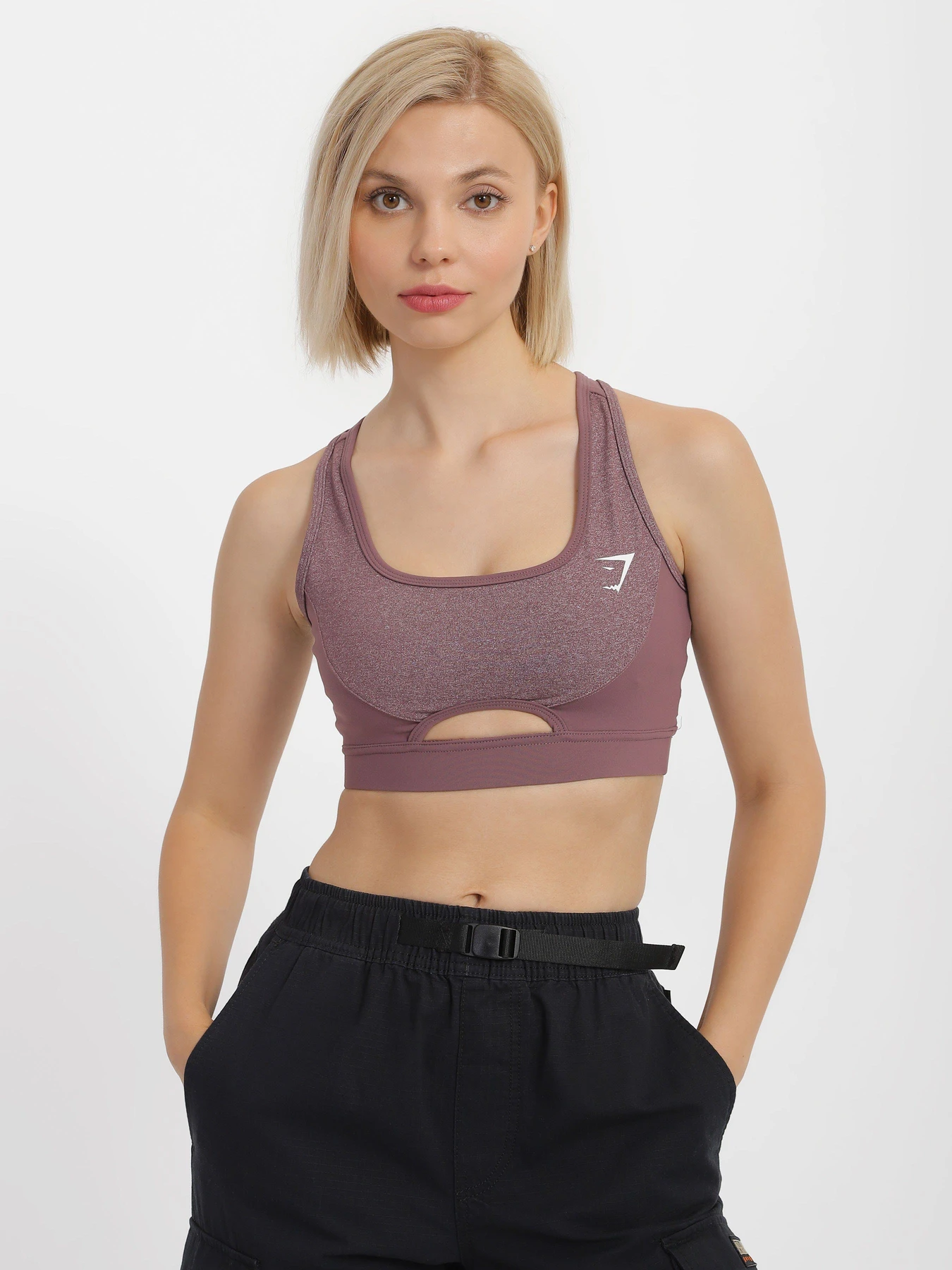 Футболки і поло Gymshark модель GLSB022_т.бузковий комб. Футболки і поло Gymshark модель GLSB022_т.бузковий комб. Фото