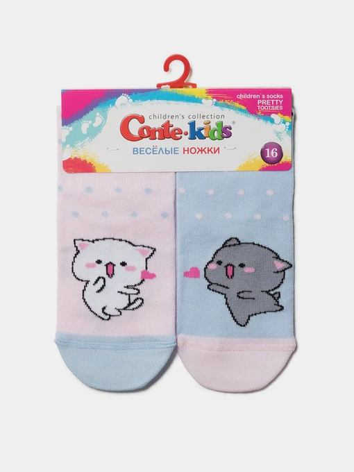 Шкарпетки та гольфи Conte Kids модель 17С-10СП 478 блакитний-св.-рожевий Фото