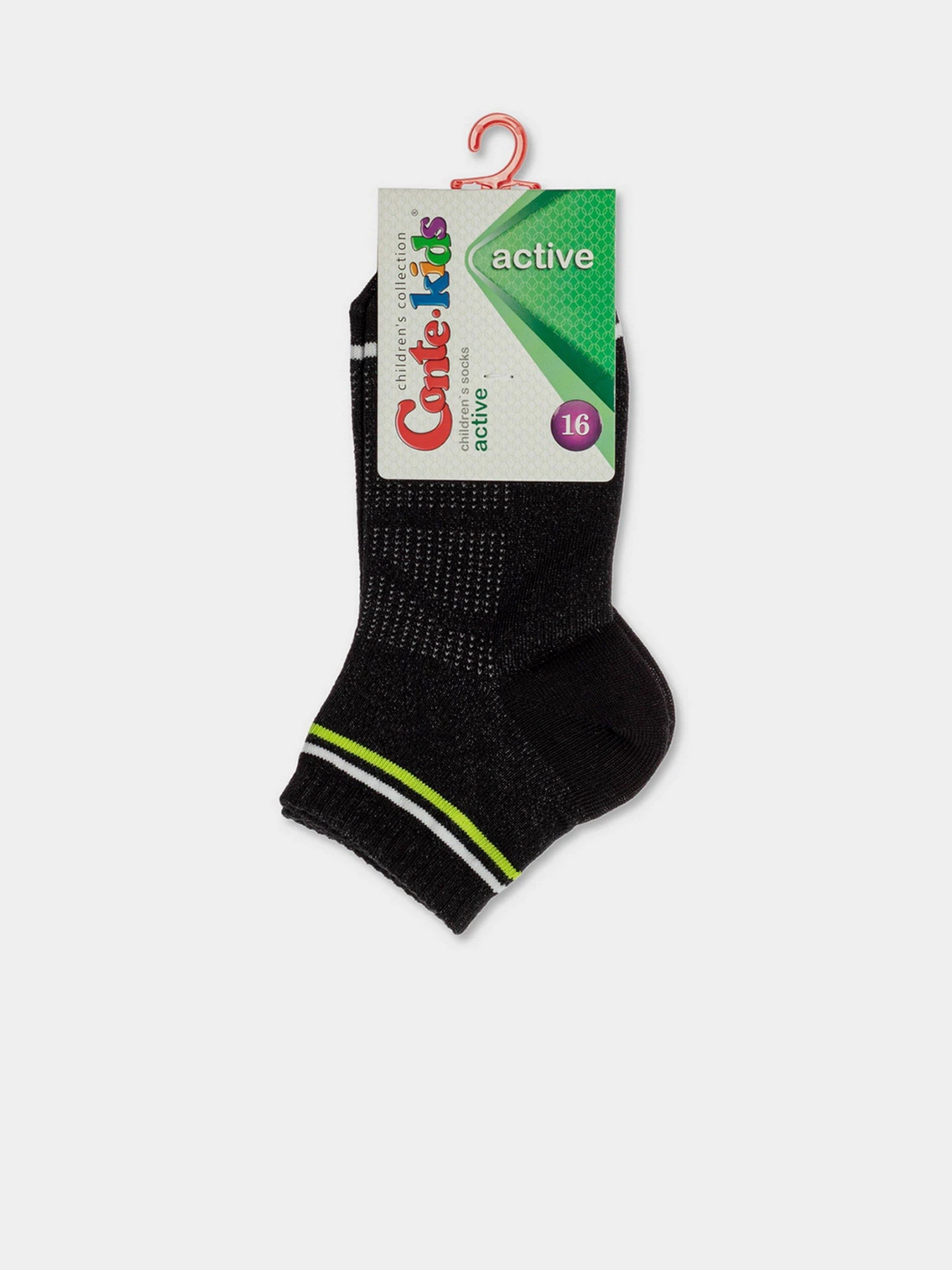 Шкарпетки та гольфи Conte Kids модель 13С-34СП 508 чорний-салатовий Шкарпетки та гольфи Conte Kids модель 13С-34СП 508 чорний-салатовий Фото