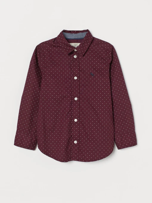 Рубашки H&M модель 0866126_бордовий комб. Фото