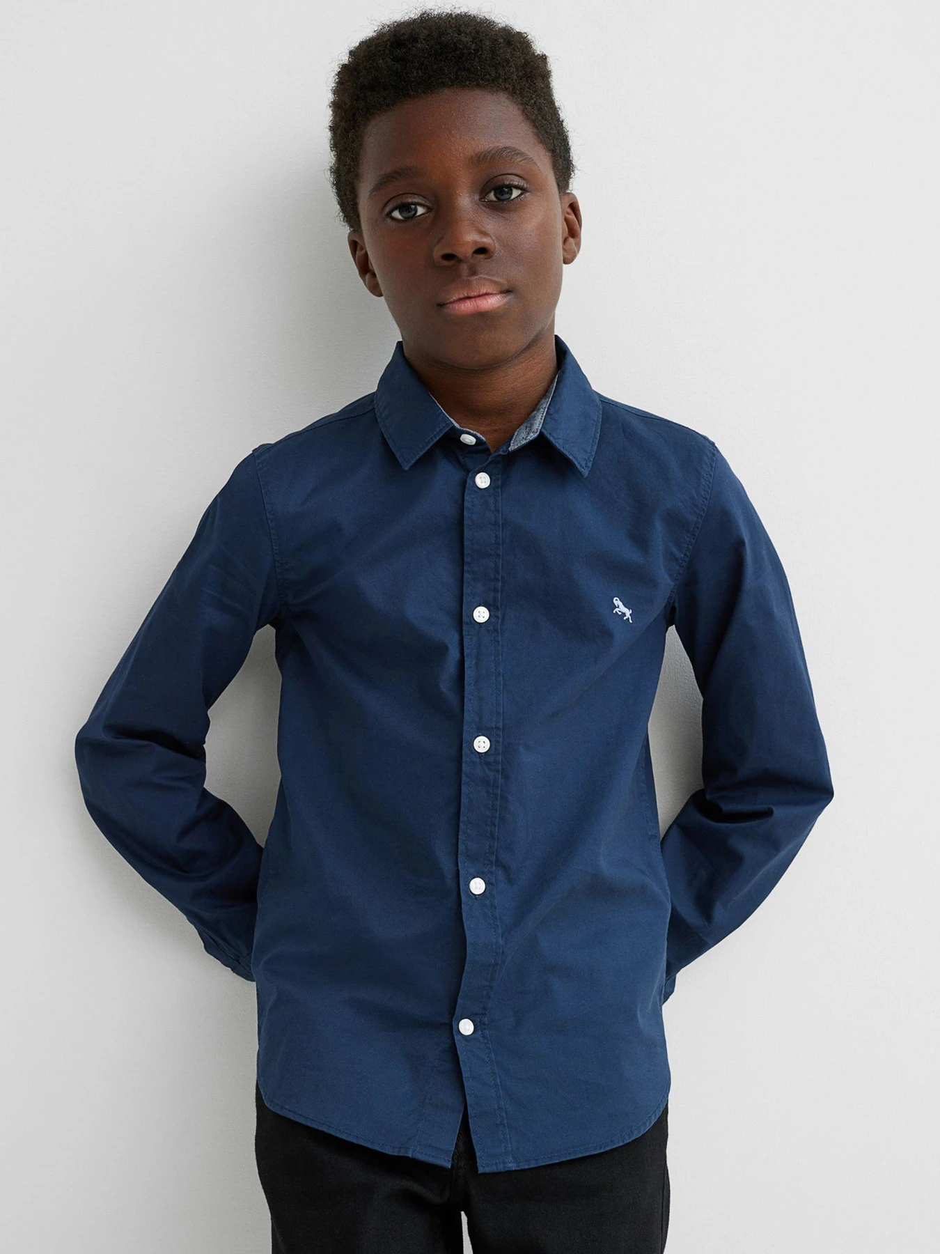 Рубашки H&M модель 0688464_синій Рубашки H&M модель 0688464_синій Фото