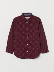 Рубашки H&M модель 0742177_бордовий комб. Фото