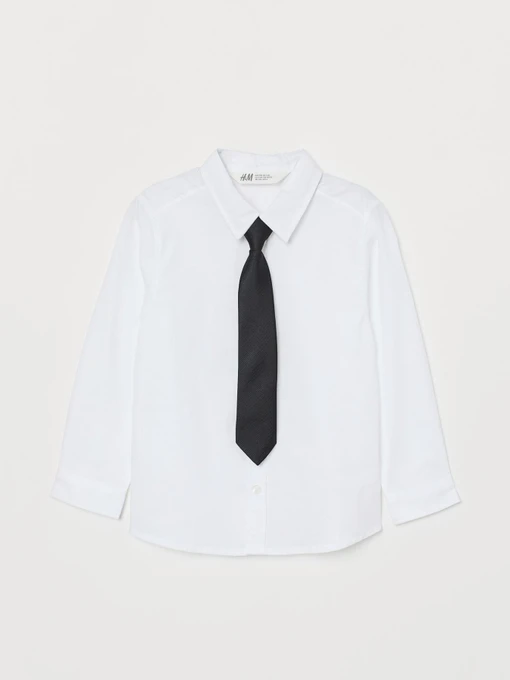 Рубашки H&M модель 0755686_білий з чорним Фото