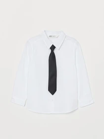 Рубашки H&M модель 0755686_білий з чорним Фото