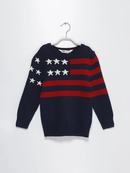 Свитры и кардиганы H&M модель 0389087_т.синій комб. Фото