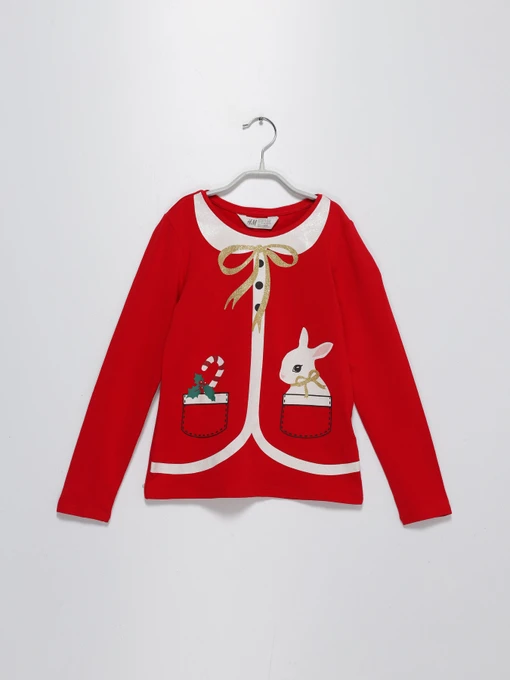 Худі та світшоти H&M модель 0498376_червоний комб. Фото