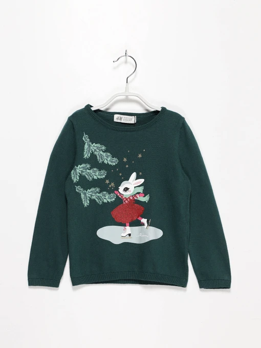 Свитры и кардиганы H&M модель 0850137_т.зелений комб. Фото