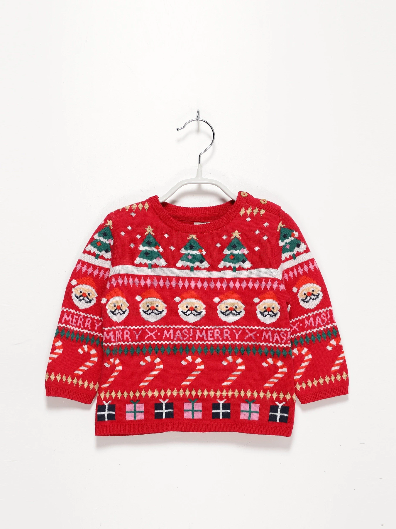 Светри та кардигани H&M модель 0869554_червоний комб. Фото
