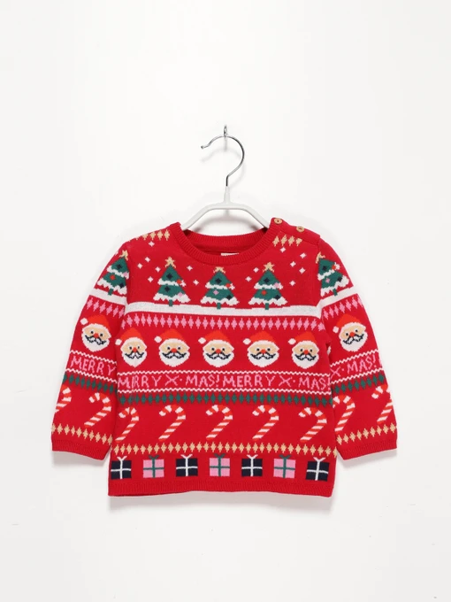 Свитры и кардиганы H&M модель 0869554_червоний комб. Фото