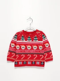 Светри та кардигани H&M модель 0869554_червоний комб. Фото
