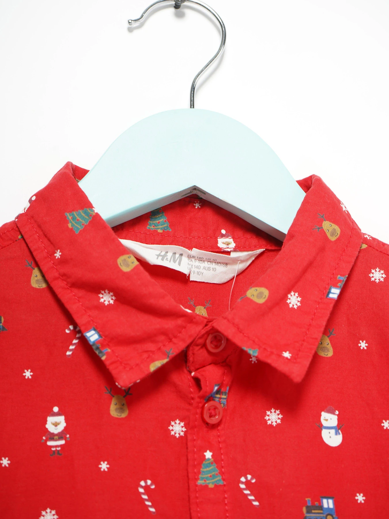 Рубашки H&M модель 0871892_червоний комб. Фото