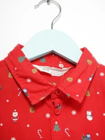 Рубашки H&M модель 0871892_червоний комб. Фото