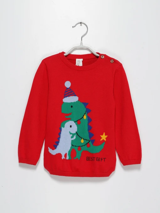 Свитры и кардиганы H&M модель 0890959_червоний комб. Фото