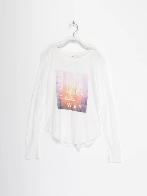Худі та світшоти H&M модель 0318355_білий комб. Фото