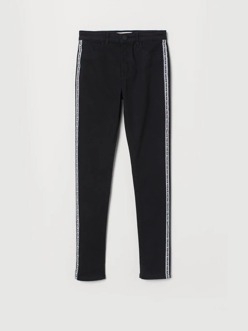 Брюки H&M модель 0772344_чорний з білим Фото