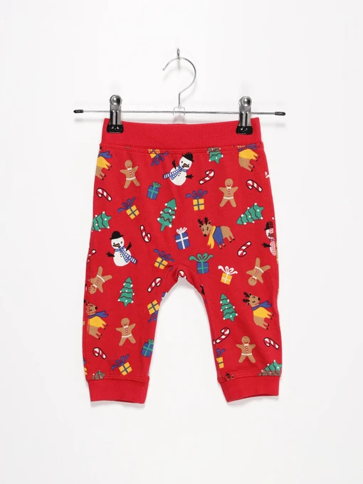 Штани H&M модель 0652862_червоний комб. Фото