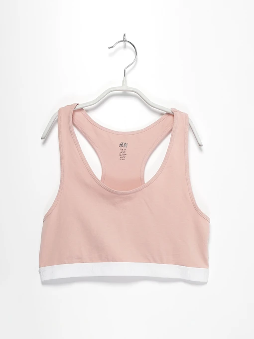 Футболки и поло H&M модель 0655833_бежевий з білим Фото
