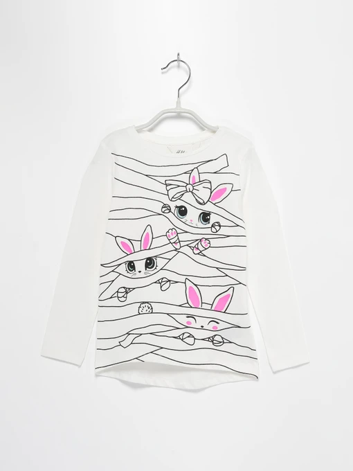 Худі та світшоти H&M модель 0739680_білий комб. Фото