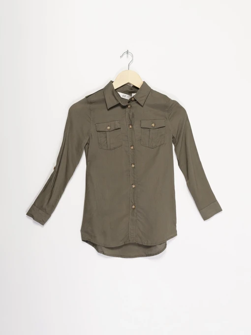 Рубашки H&M модель 0774833_хакі Фото