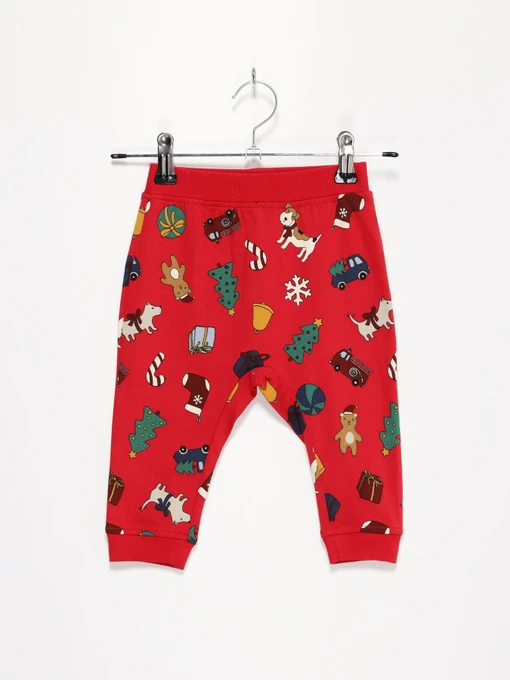 Штани H&M модель 07802862_червоний комб. Фото