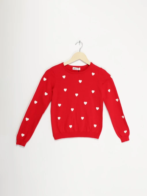 Свитры и кардиганы H&M модель 0926092_червоний з білим Фото