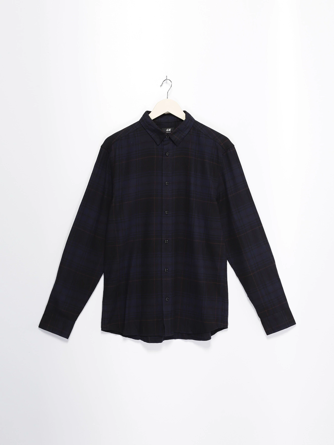 Рубашки H&M модель 0404551_чорний комб. Фото