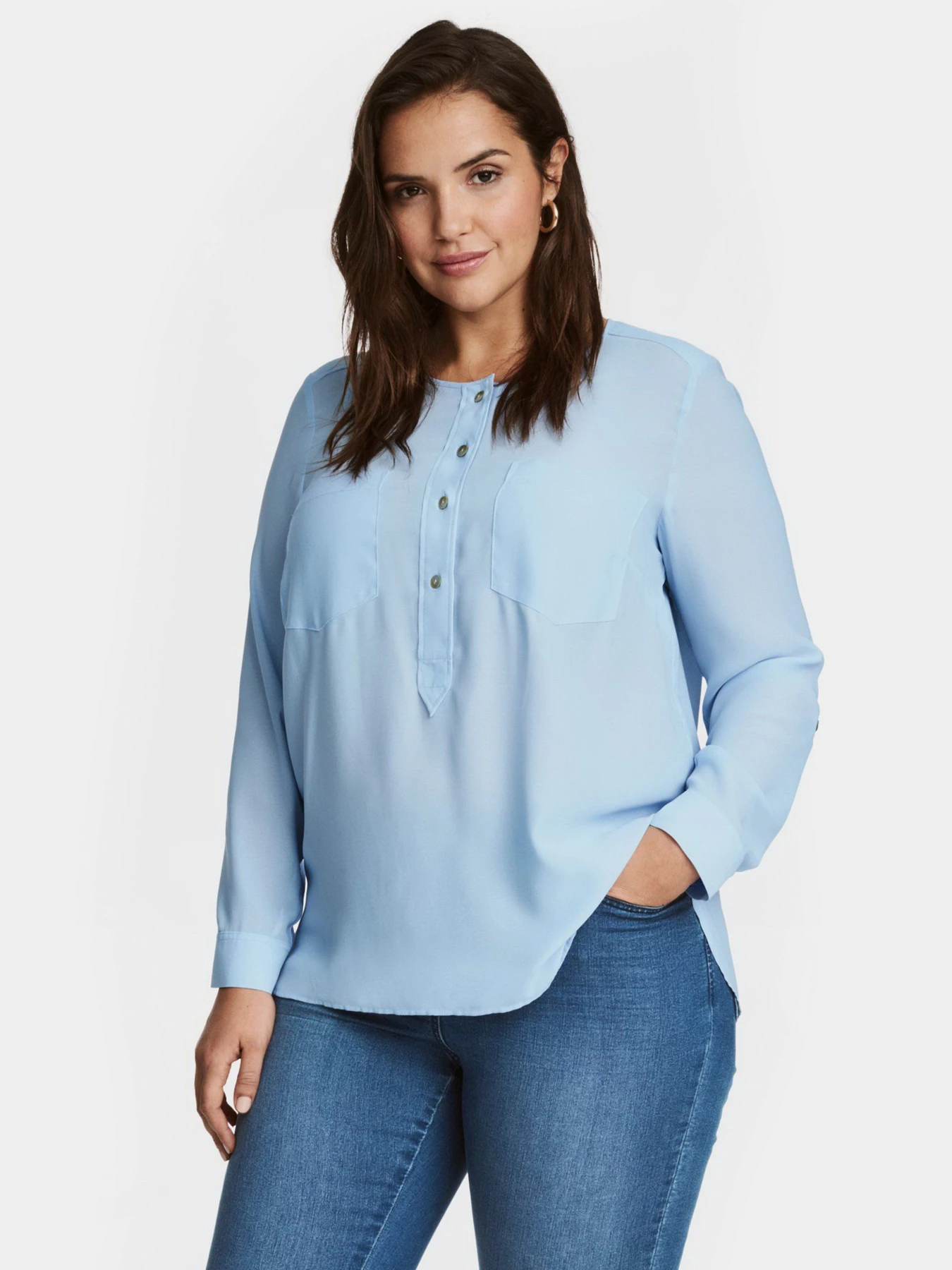 Рубашки H&M модель 0421044_блакитний Рубашки H&M модель 0421044_блакитний Фото