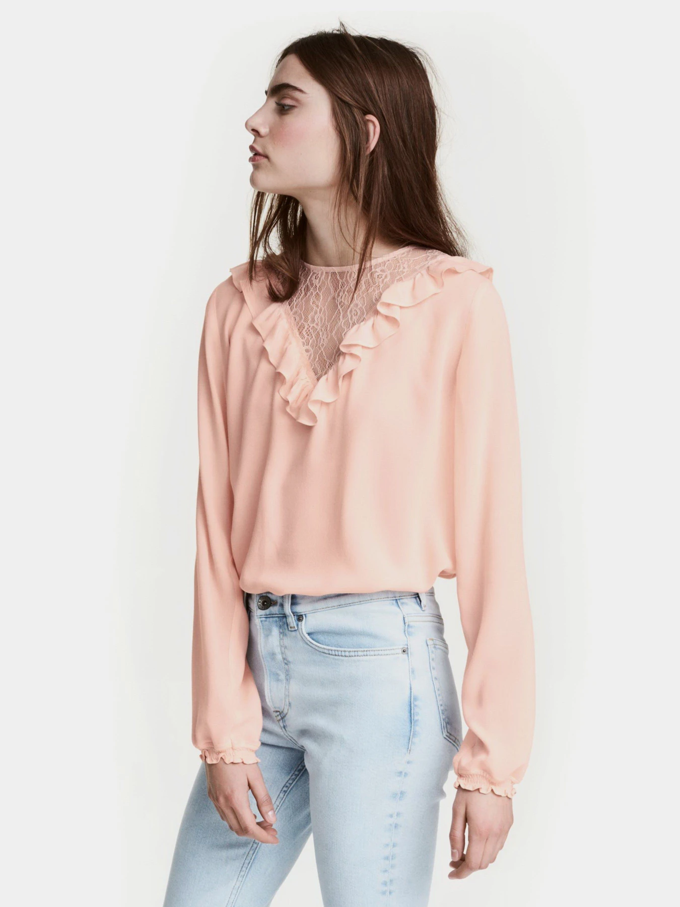 Рубашки H&M модель 0457449_с.персиковий Рубашки H&M модель 0457449_с.персиковий Фото
