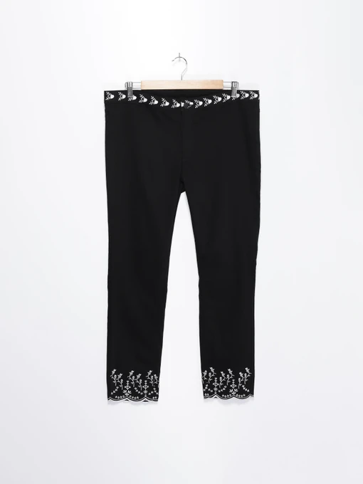 Брюки H&M модель 0476558_чорний з білим Фото