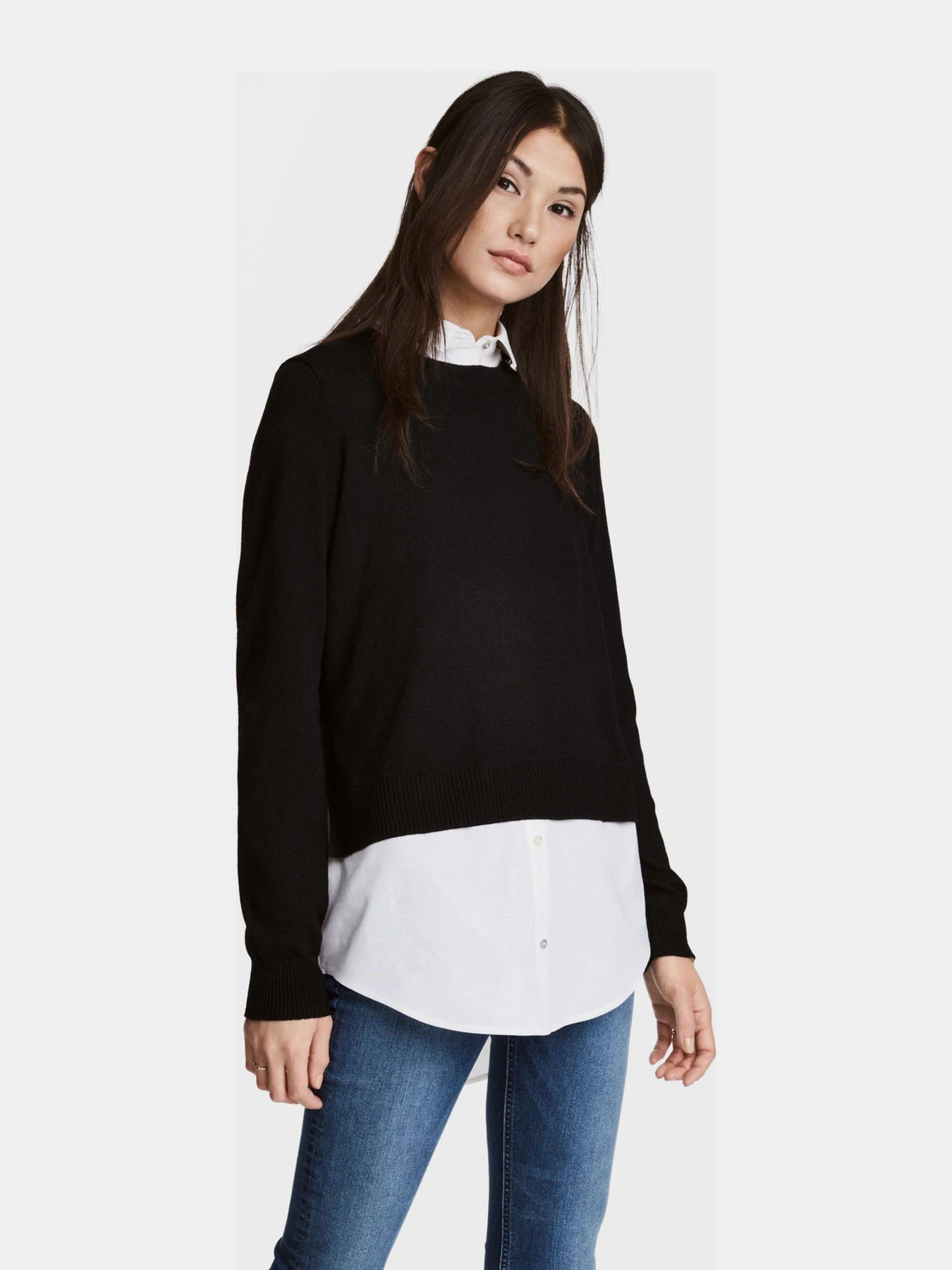 Свитры и кардиганы H&M модель 0490243_чорний з білим Фото