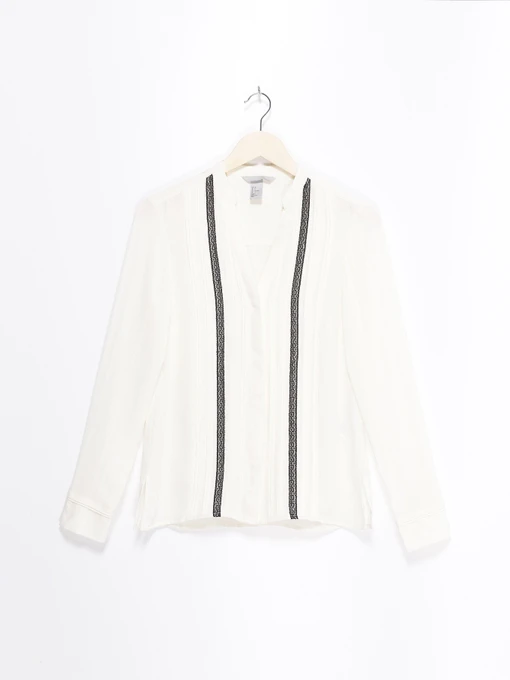 Рубашки H&M модель 0502656_молочний з чорним Фото