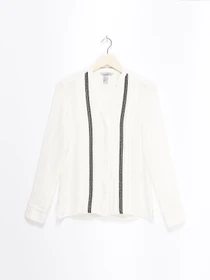 Рубашки H&M модель 0502656_молочний з чорним Фото