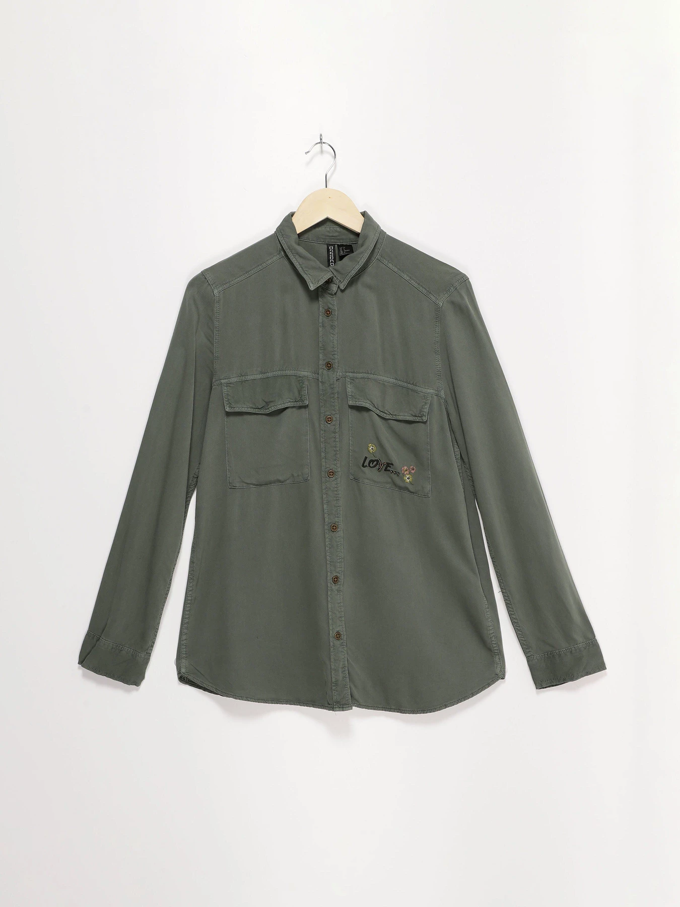 Сорочки H&M модель 0568785_хакі комб. Сорочки H&M модель 0568785_хакі комб. Фото