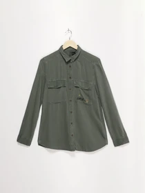 Сорочки H&M модель 0568785_хакі комб. Фото