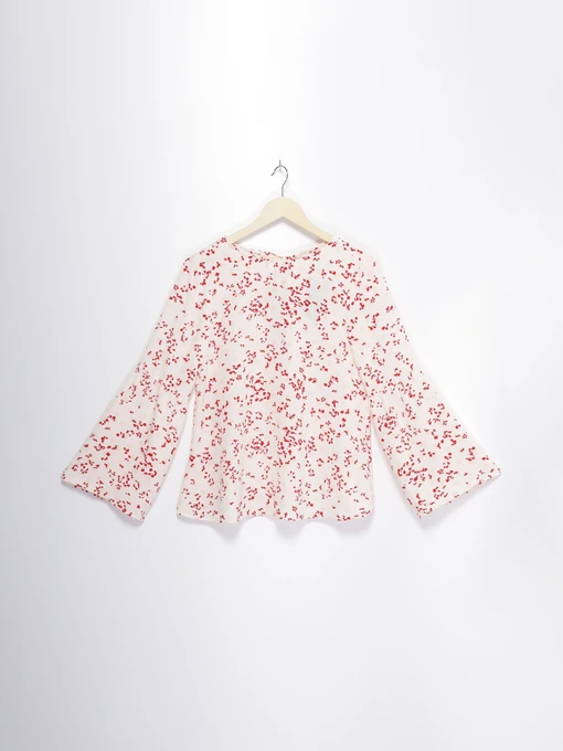 Рубашки H&M модель 0687304_молочний з червоним Фото
