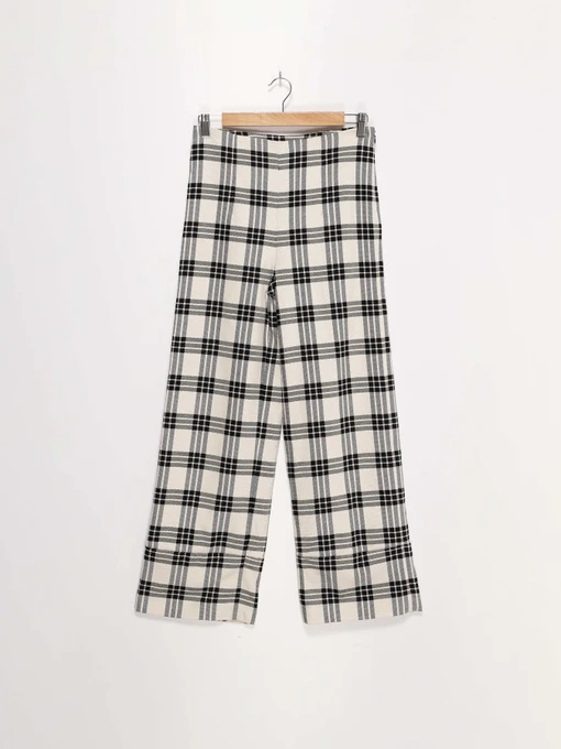 Брюки H&M модель 0725354_білий з чорним Фото