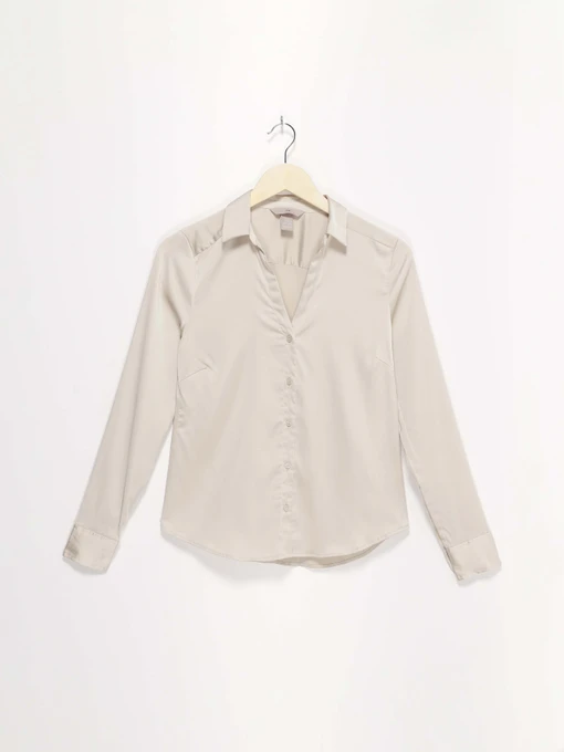 Рубашки H&M модель 0762846_с.бежевий Фото