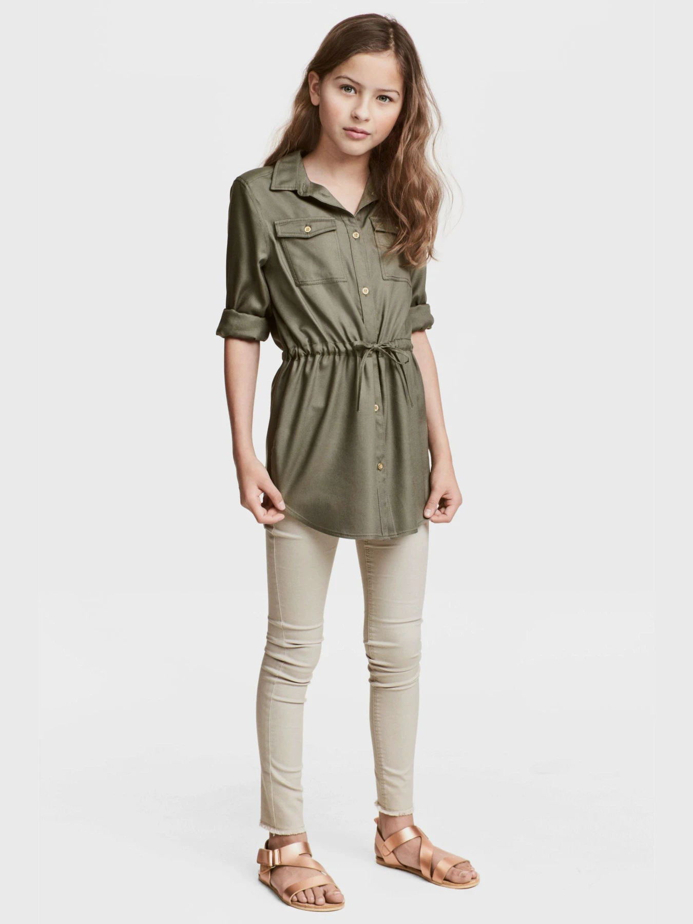 Брюки H&M модель 0449045_бежевий Брюки H&M модель 0449045_бежевий Фото