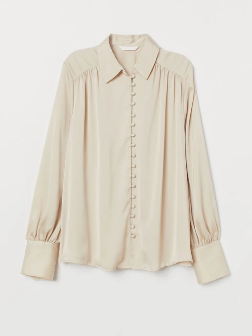 Рубашки H&M модель 0790786_с.бежевий Фото