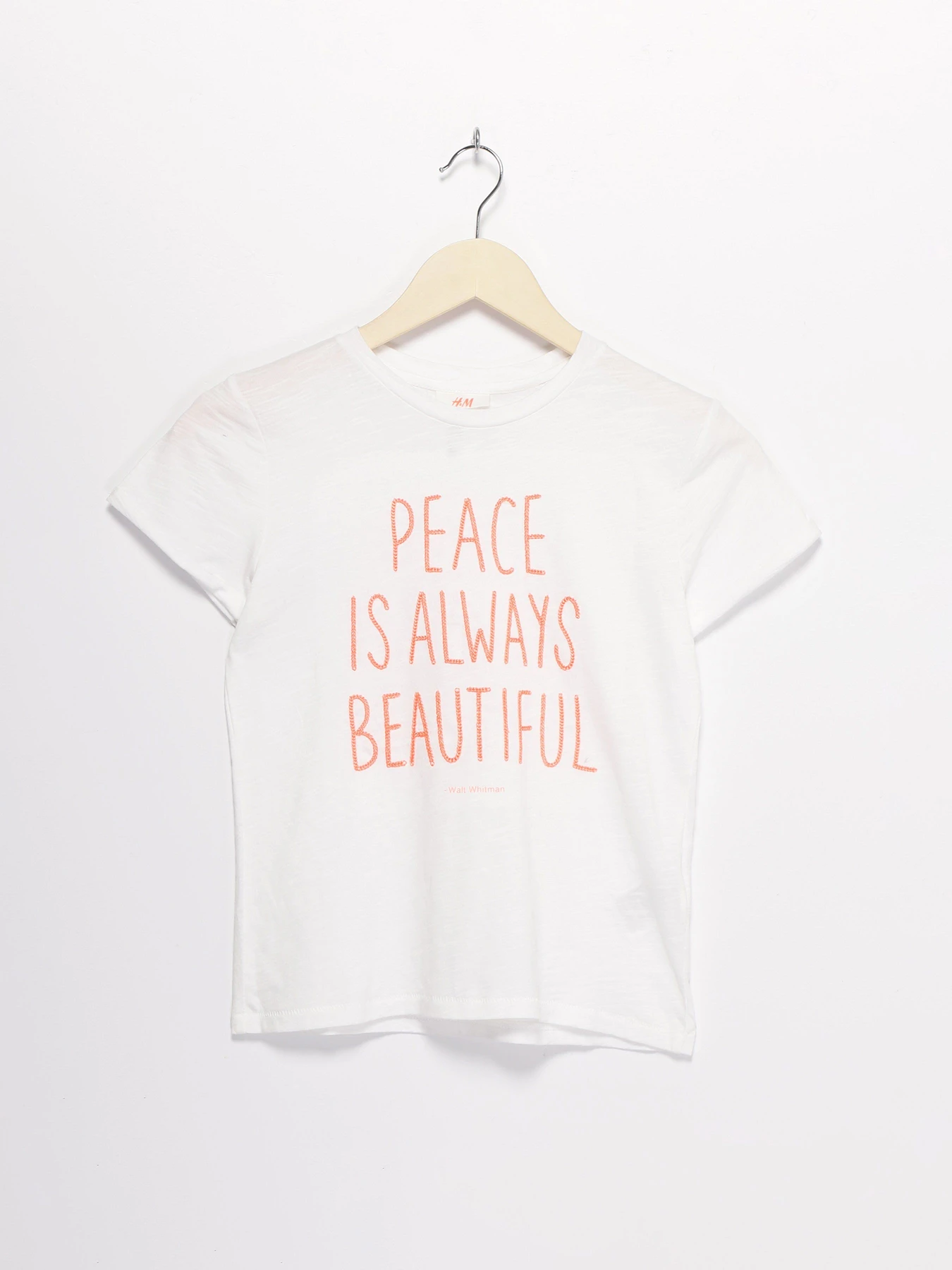 Футболки і поло H&M модель 0619784_білий з помаранчевим Фото